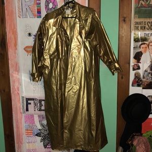 Vintage 90’s gold vinyl trench coat